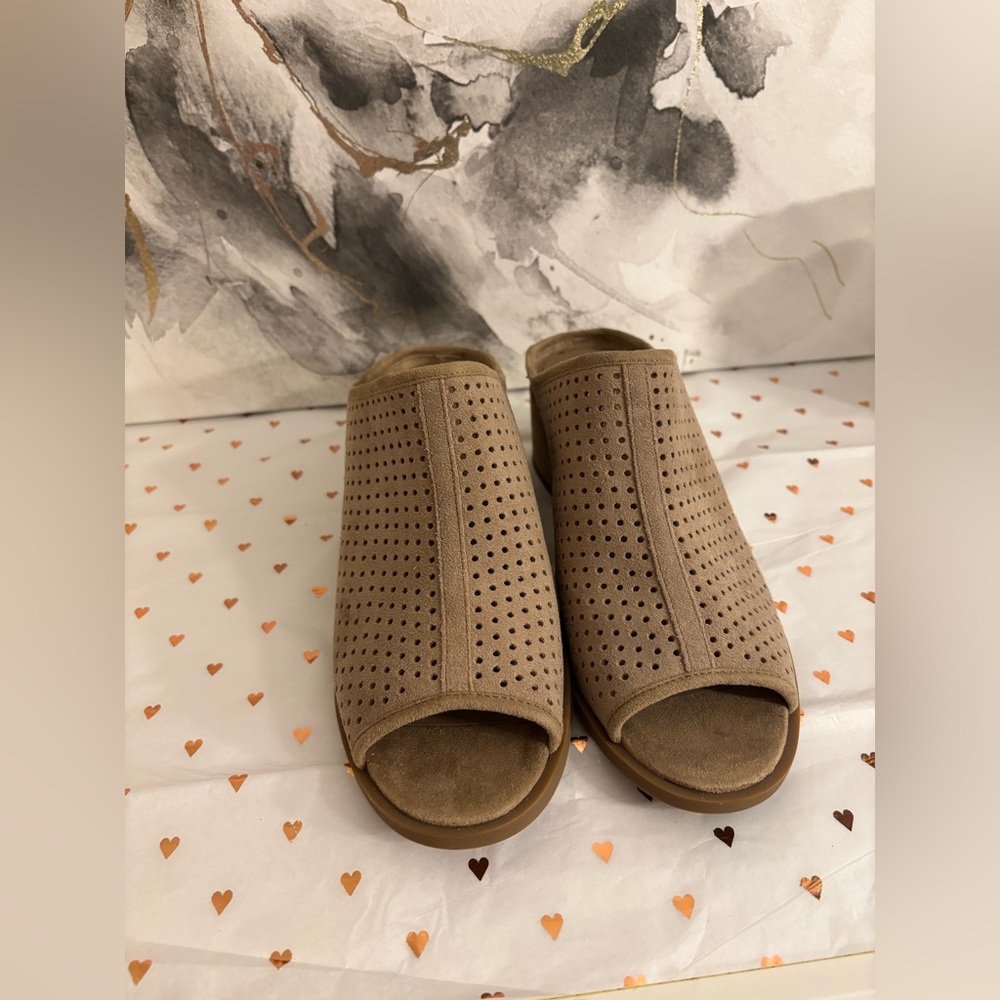 Koolaburra Tan Perforated Mules